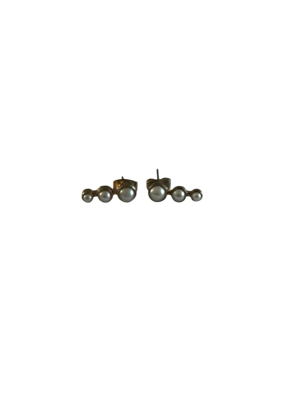 Triple Pearl Stud Earrings
